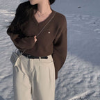 【🌷New Spring Arrivals】Label V-Neck Knit 