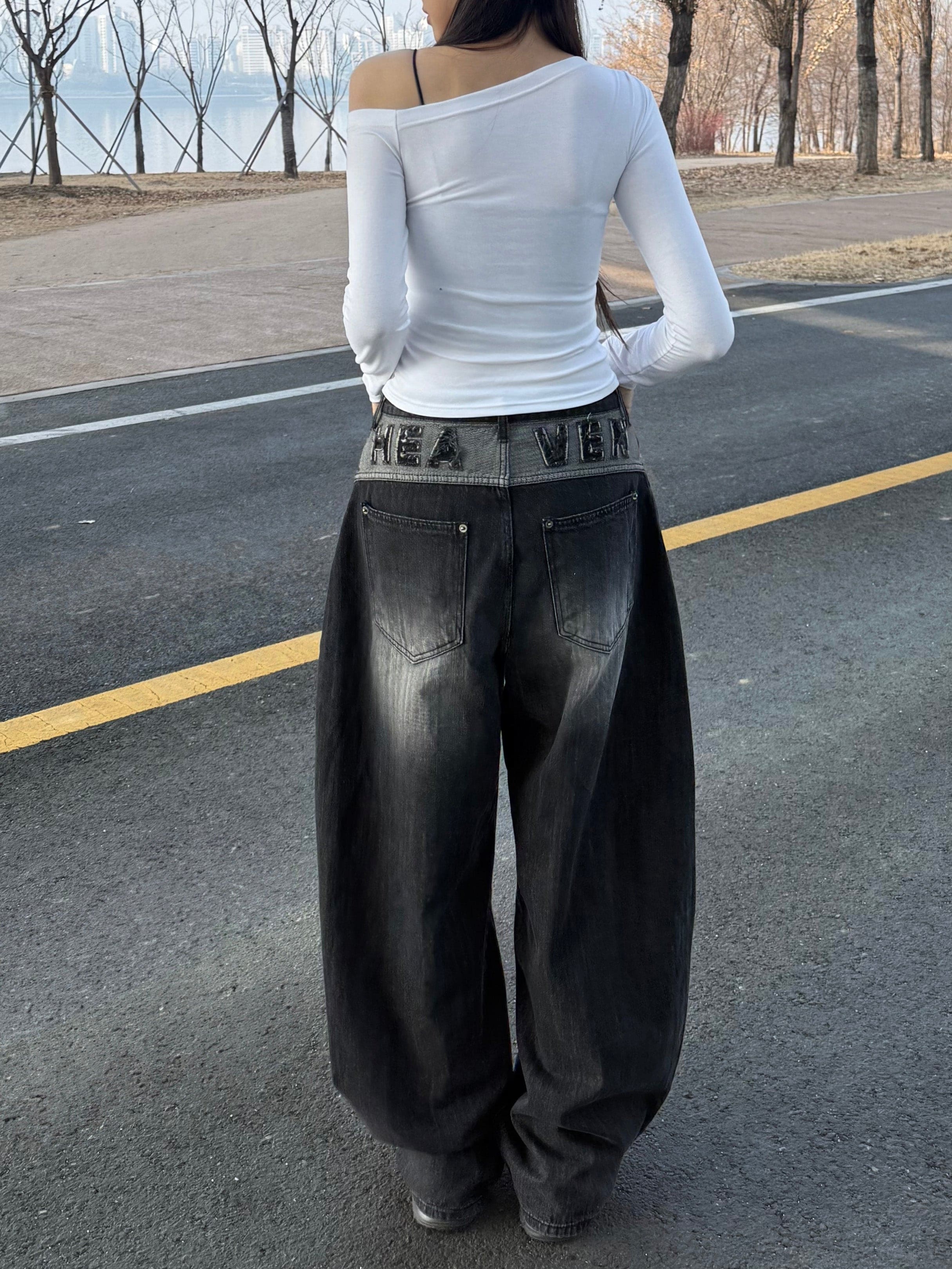 【🖤Heaven Patch Wide Jeans】 
