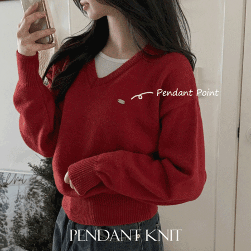 【🌷New Spring Arrivals】Label V-Neck Knit 