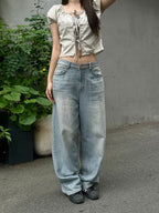 【Summer Fabric】Dear Wide Jeans