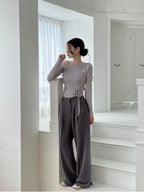 【🩶Easy and versatile】Ribbon Top 