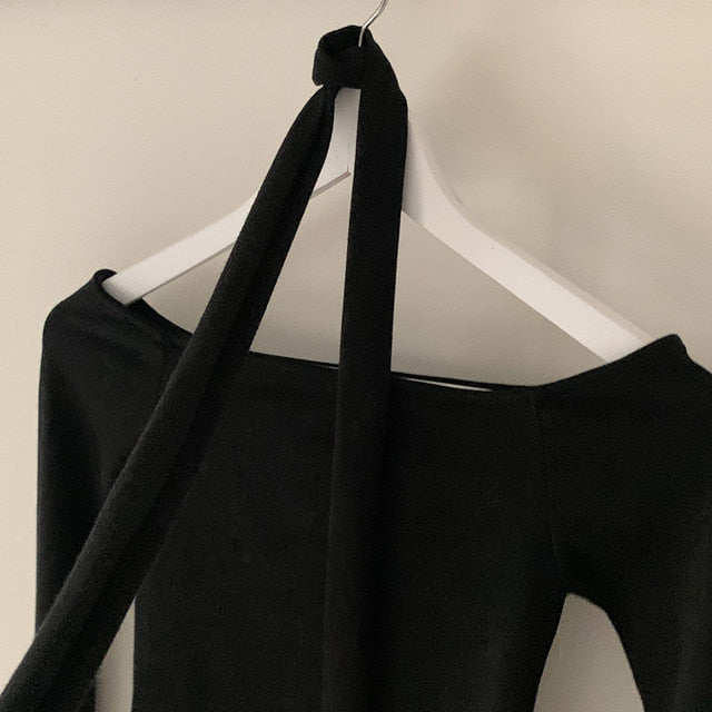 Tie Strap Off Shoulder Set 