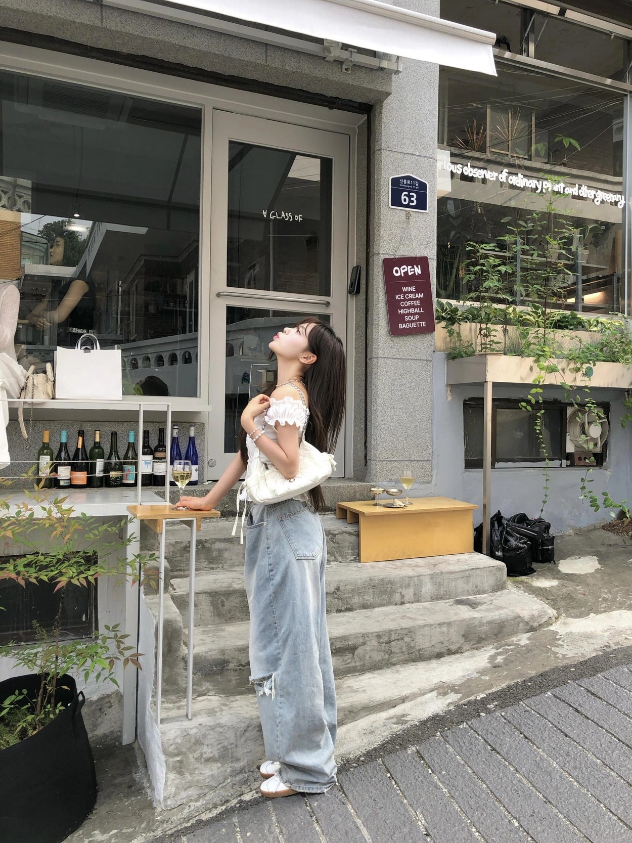 【OOTJ】Damaged Washing Wide Denim 