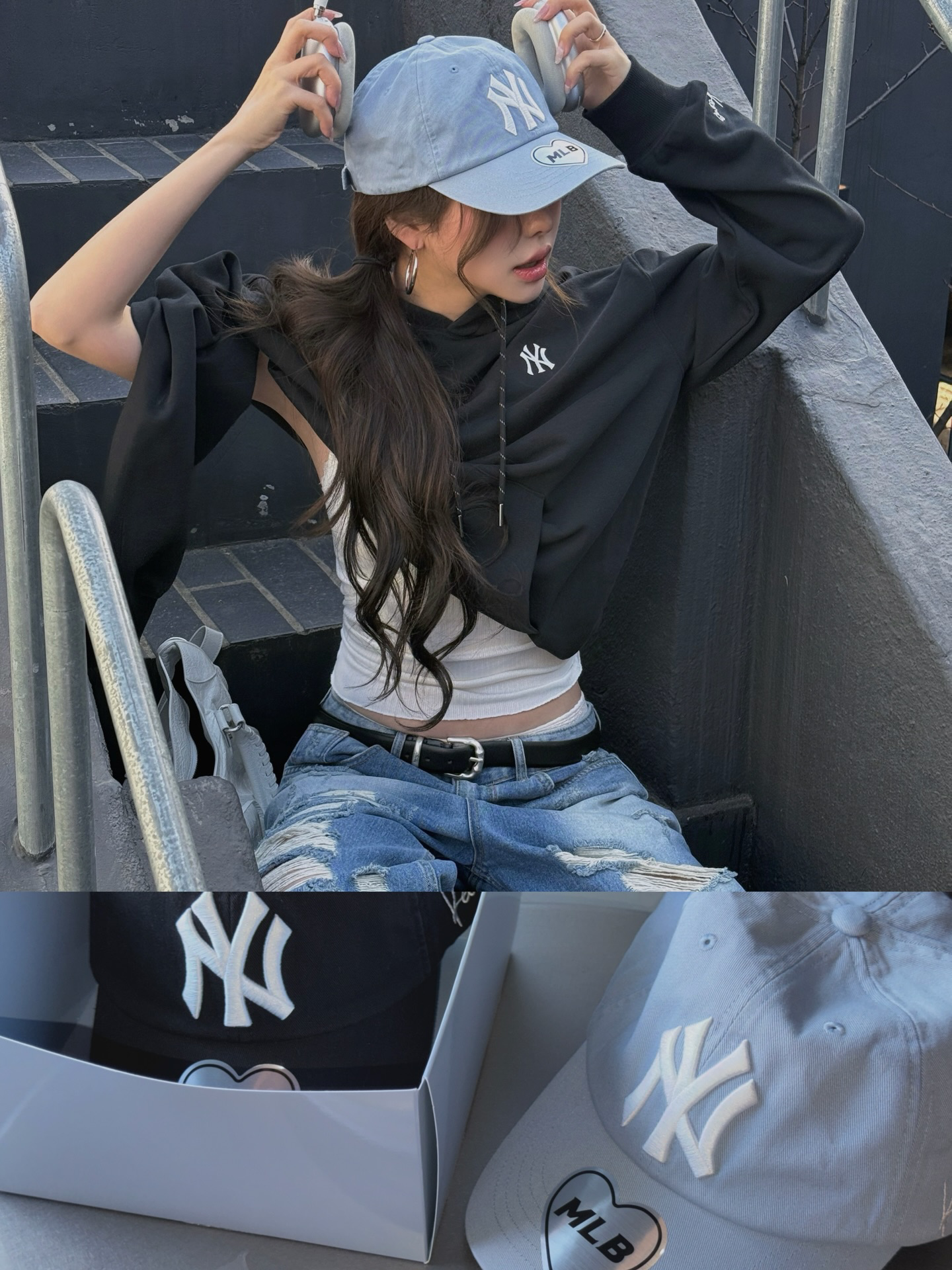 【KARINA x MLB】SIGNATURE BALL CAP NY