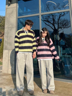 【🎅🏻情侶裝】Stripe Rugby Knitwear