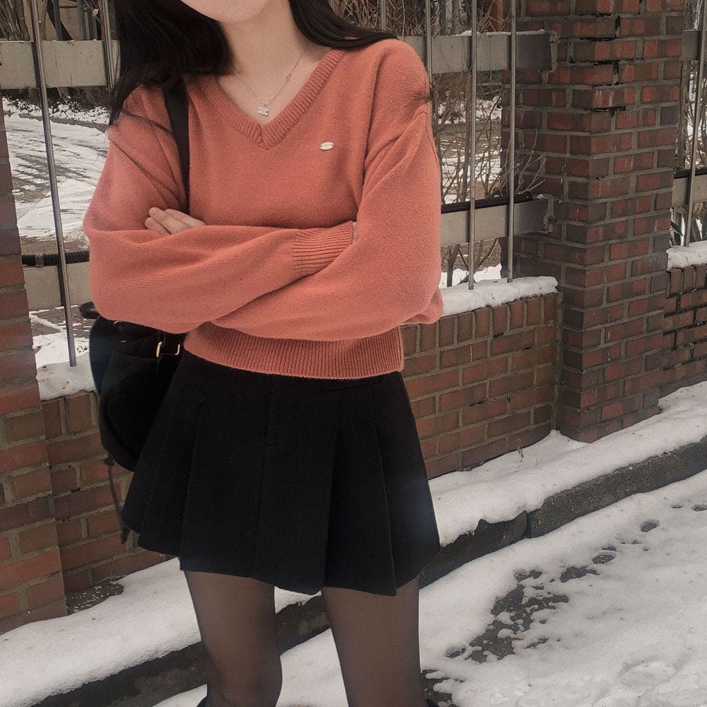 【🌷New Spring Arrivals】Label V-Neck Knit 