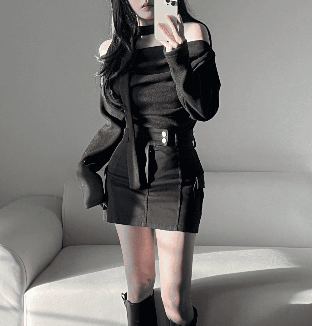 【Sweet Snowflakes】Off-Shoulder Tie Set 