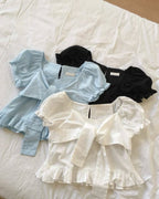 【夏日芭蕾風】Ribbon Puff Blouse