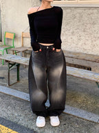 【🖤y2k vibe】Back Wide Jeans