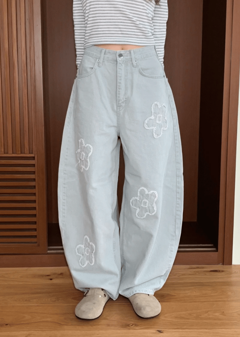 [God Pants Series] Flower Jeans 