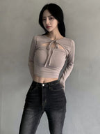 【🩶Korean Style Sexy】Ribbon Top 