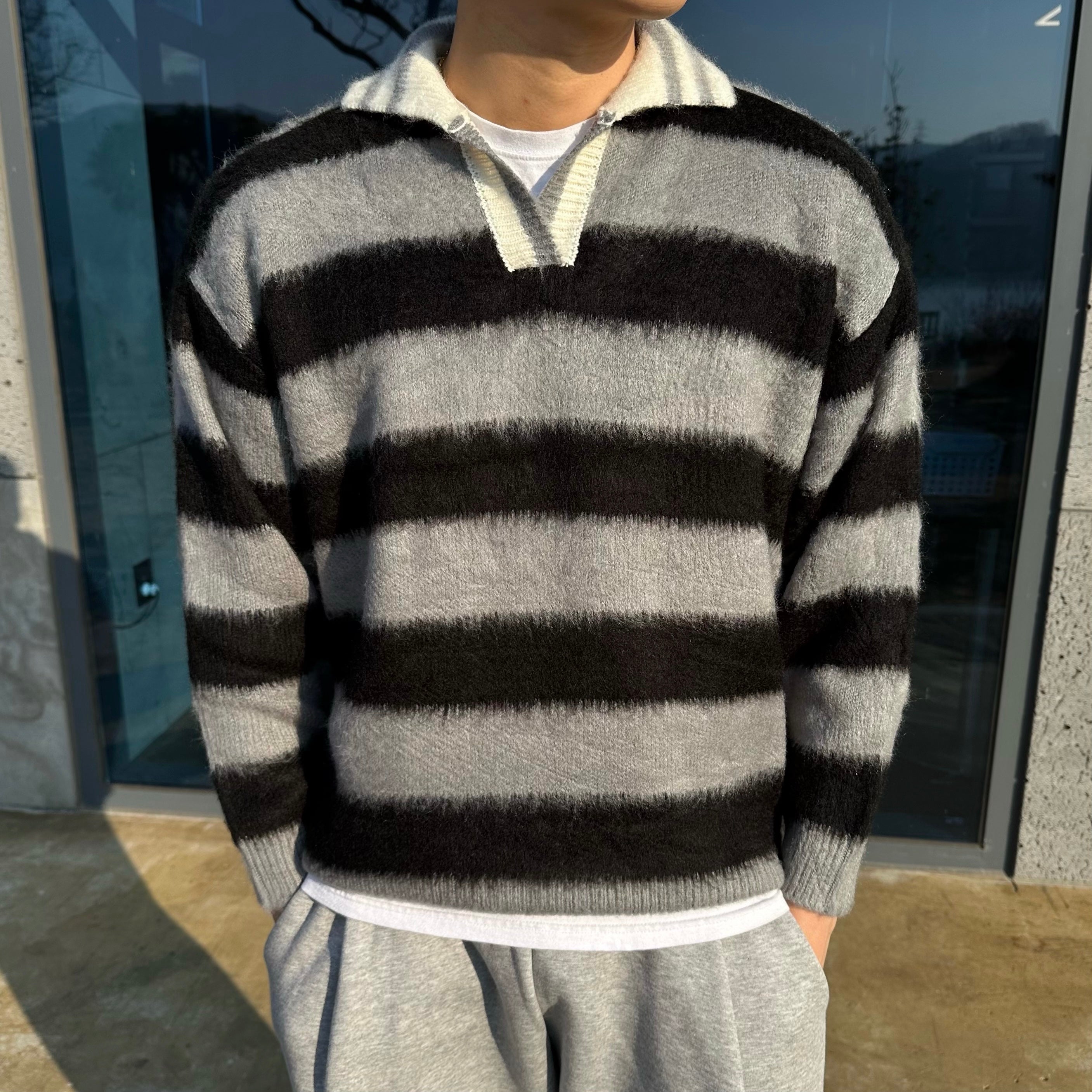 【🎅🏻情侶裝】Stripe Rugby Knitwear