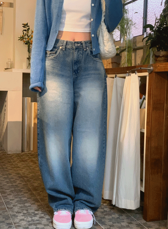 【KARINA same style】Boyfriend Wide Jeans 