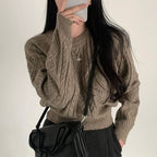 Autumn/Winter Color-Coated Cable Knit Tops