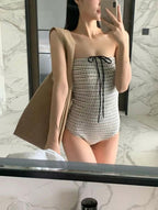[Shop owner's personal favorite!] Halter Stripe Monokini 
