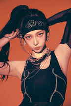 [KARINA Whiplash same style] LETTERING HAIR BAND 