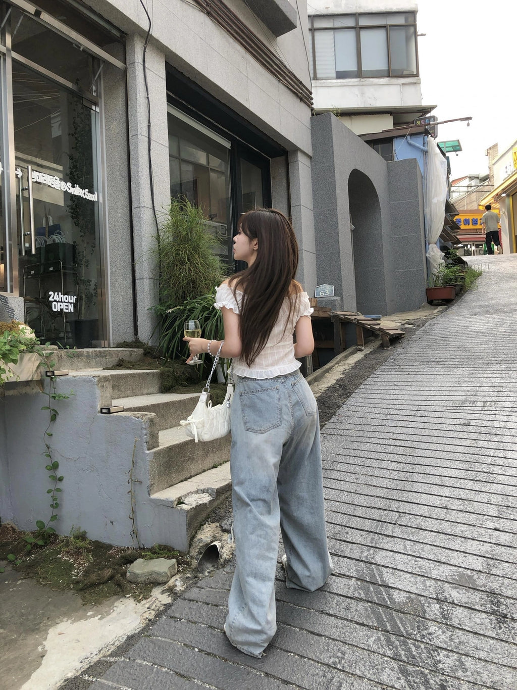 【OOTJ】Damaged Washing Wide Denim 