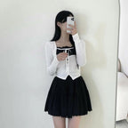 【🖤Trending Y2K】Ribbon Slit Top