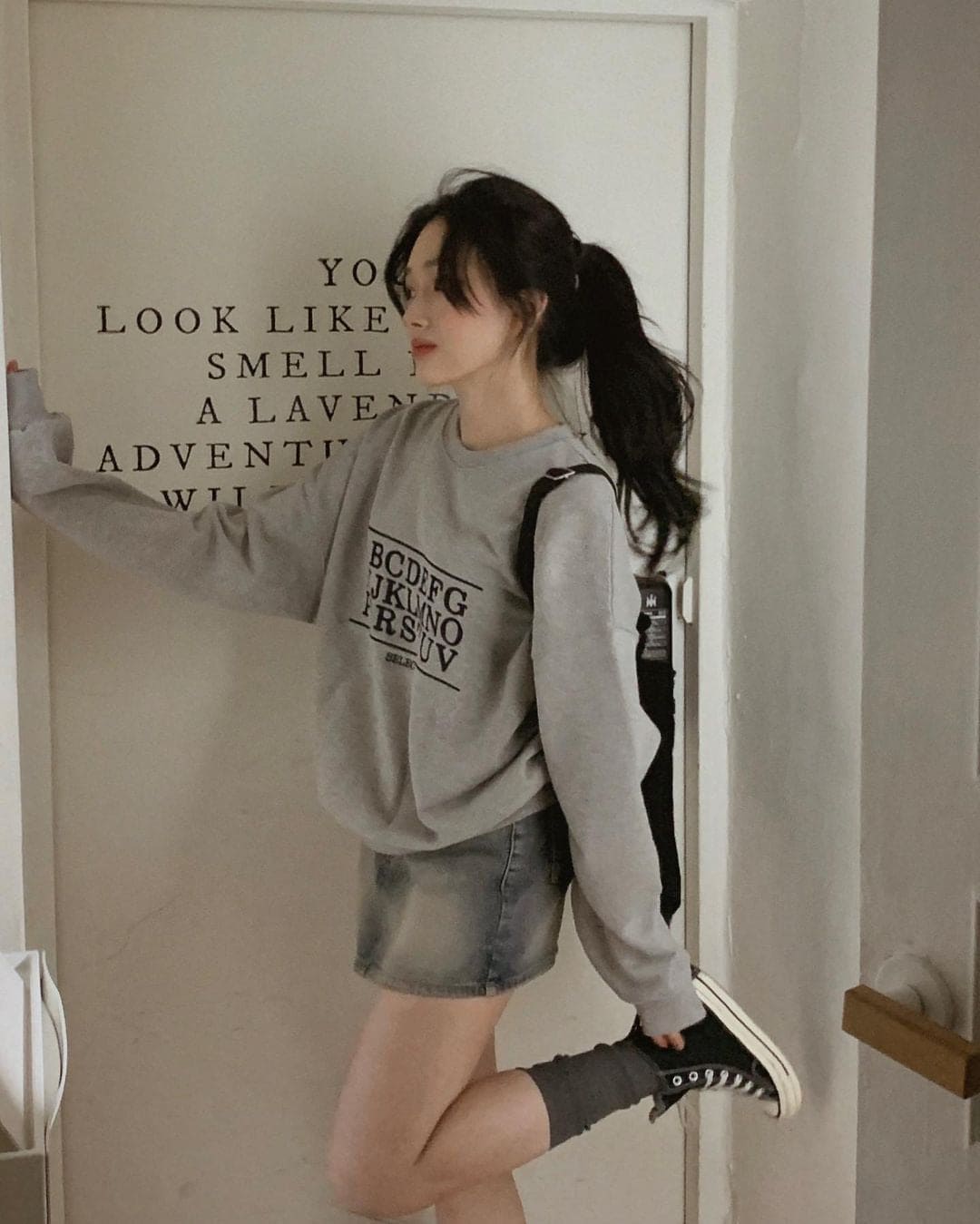 [Korean Hot Item!] Washing Denim Mini Skirt 