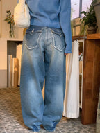 【KARINA same style】Boyfriend Wide Jeans 