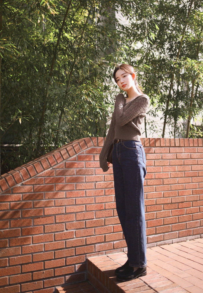 【🌷Soft】Pretzel Cable U-Neck Knit