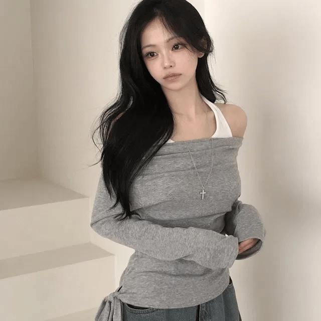 【🍷wine added!】Halter Layer Top