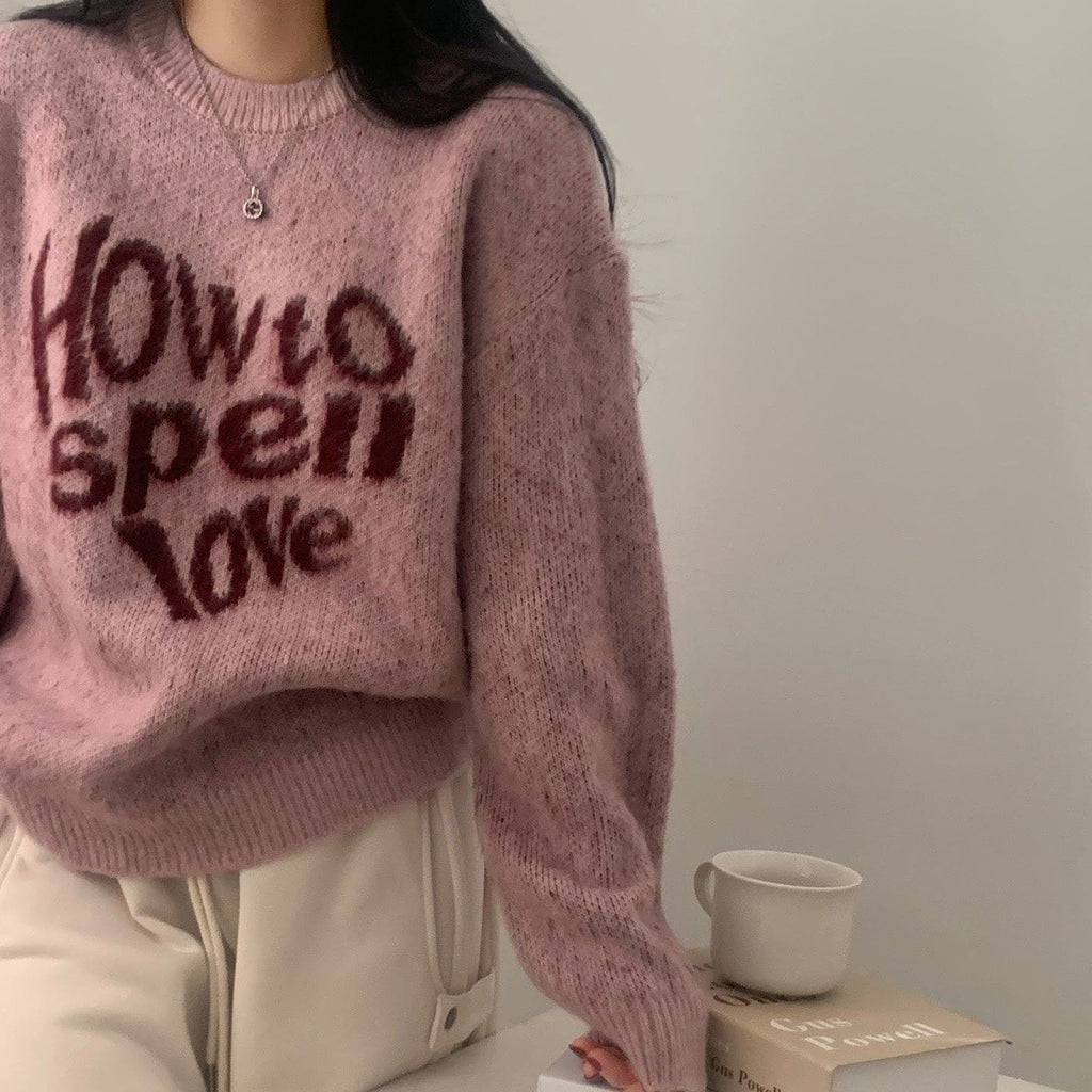 【Soft and Thick】How To Spell Love Knit 