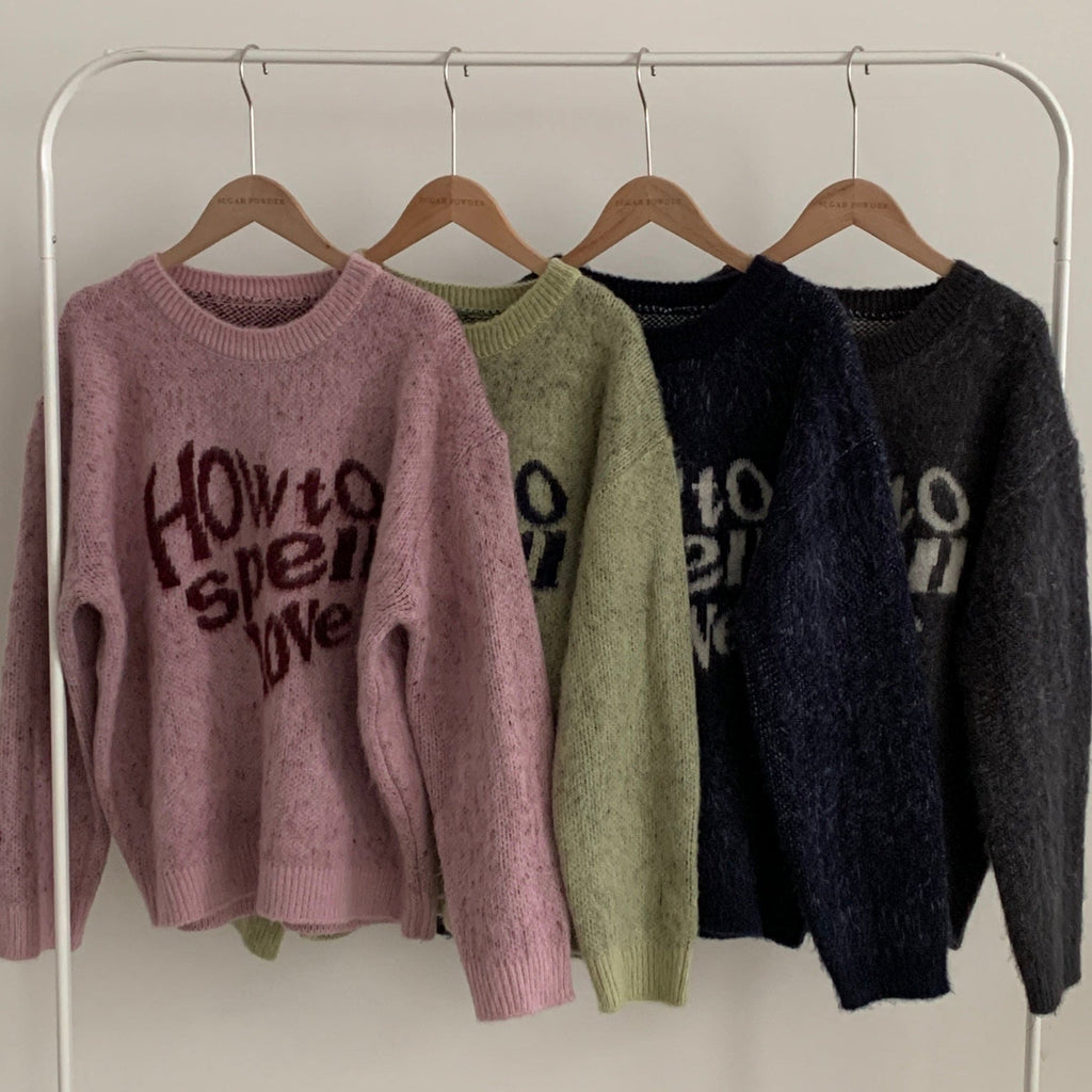 【Soft and Thick】How To Spell Love Knit 