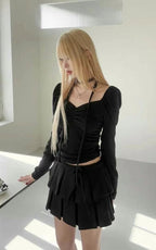 【🩶Sweet and Cool Hot Girl】Heart Shirring Scarf Set 