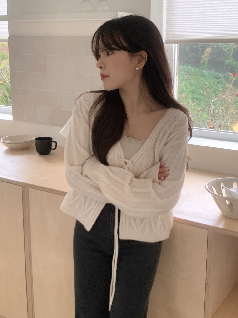 Palette Eyelet Ribbon Cardigan