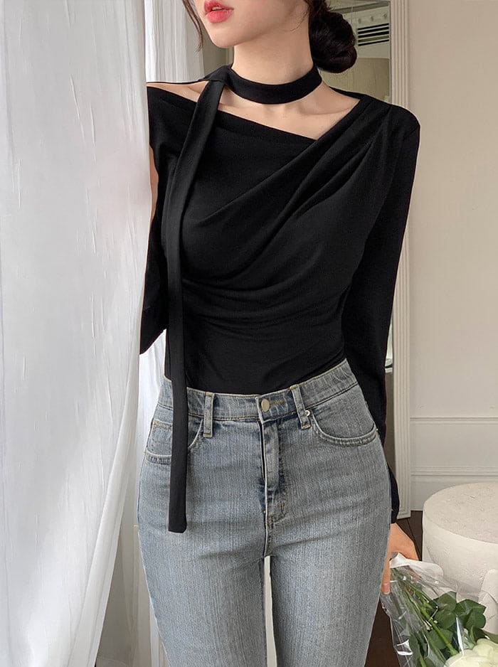 【🩰Ballet Core】Drape Shirring Tie Set