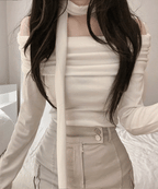 Breezy Off Shoulder Scarf Set 