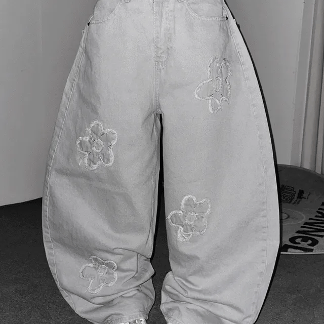 [God Pants Series] Flower Jeans 