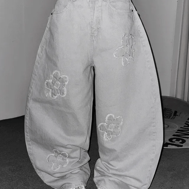 [God Pants Series] Flower Jeans 