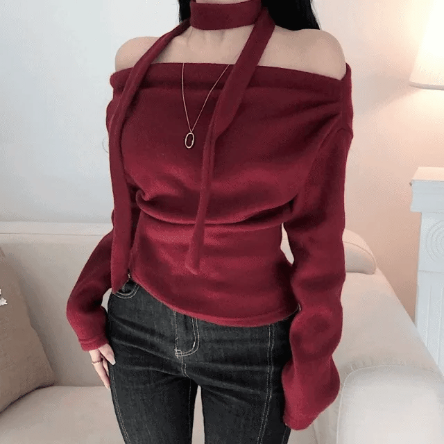 【Sweet Snowflakes】Off-Shoulder Tie Set 