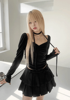 【🩶Sweet and Cool Hot Girl】Heart Shirring Scarf Set 