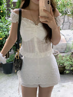 【🤍Summer Sweetheart】Punching Lap Skirt 