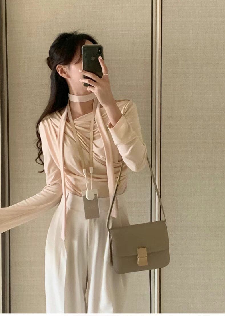 【🩰Ballet Core】Drape Shirring Tie Set