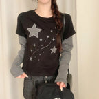 【層疊穿搭】Layered Star Patch Tee