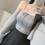 【🩰Ballet Core】Ribbon Lace Cardigan Set 