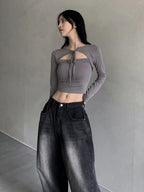 【🩶Korean Style Sexy】Ribbon Top 