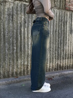 【🖤y2k vibe】Back Wide Jeans