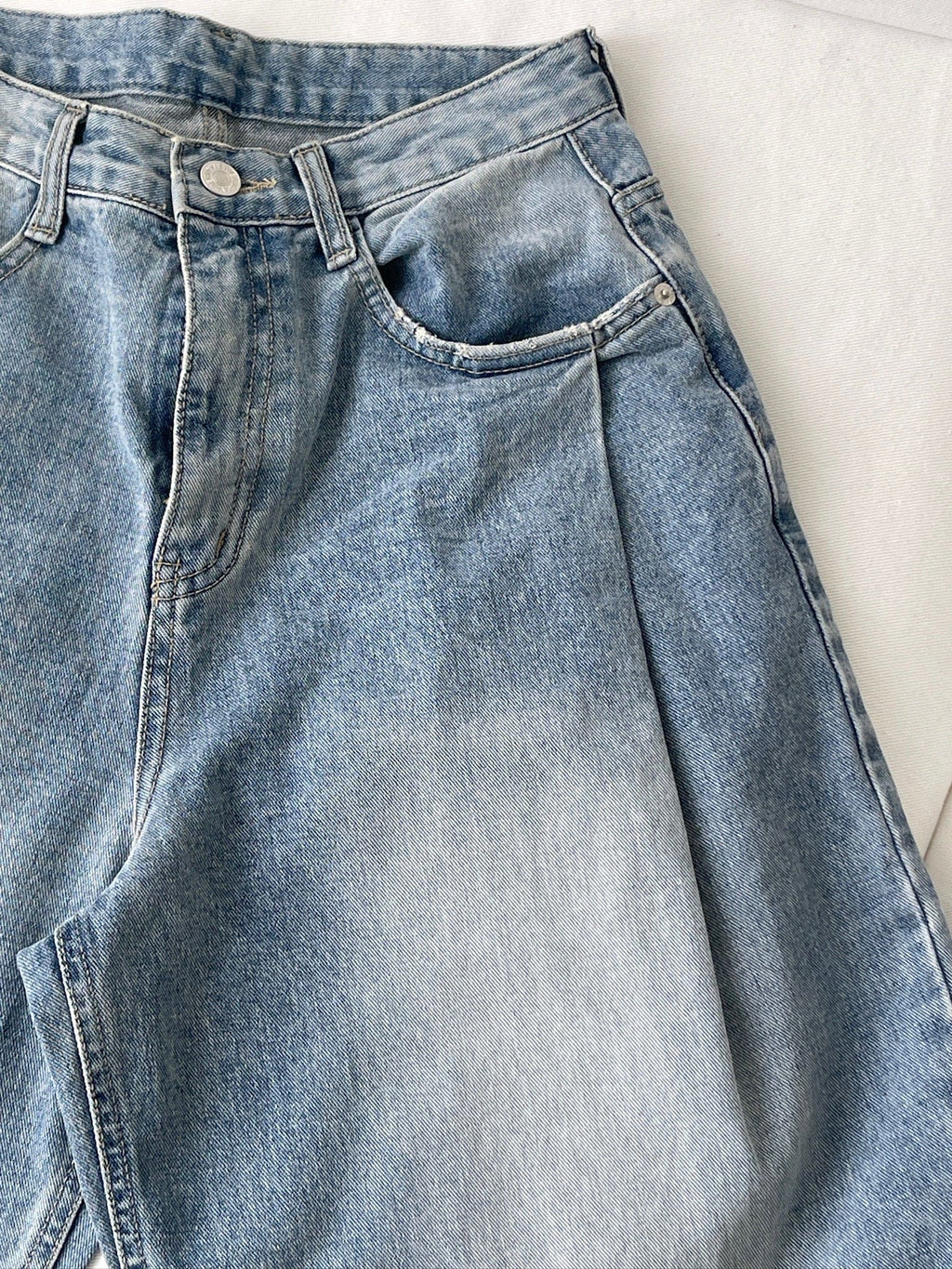 [Lazy Style] Pintuck Balloon Wide Denim