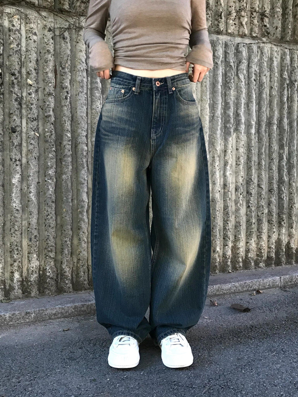 【🖤y2k vibe】Back Wide Jeans