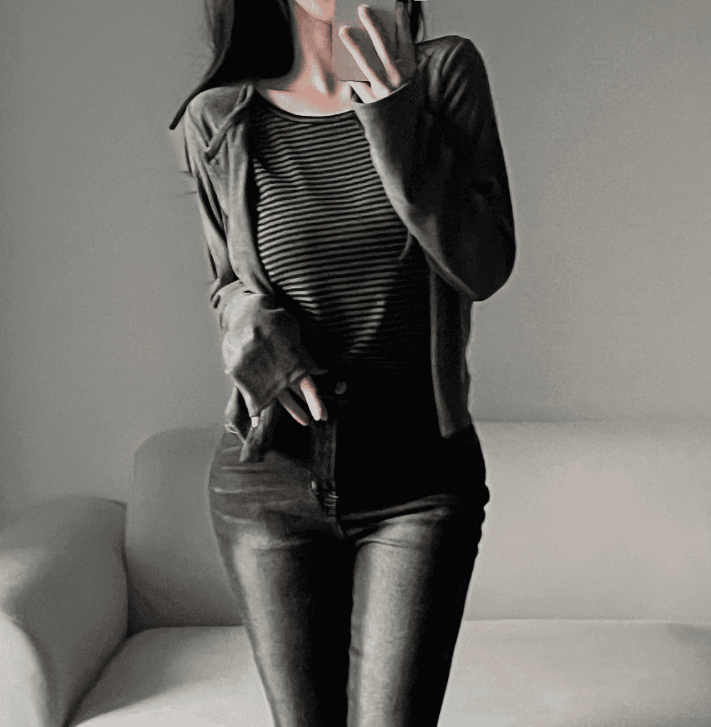 [Y2K Preppy Style] Stripe Layered Cardi Set 