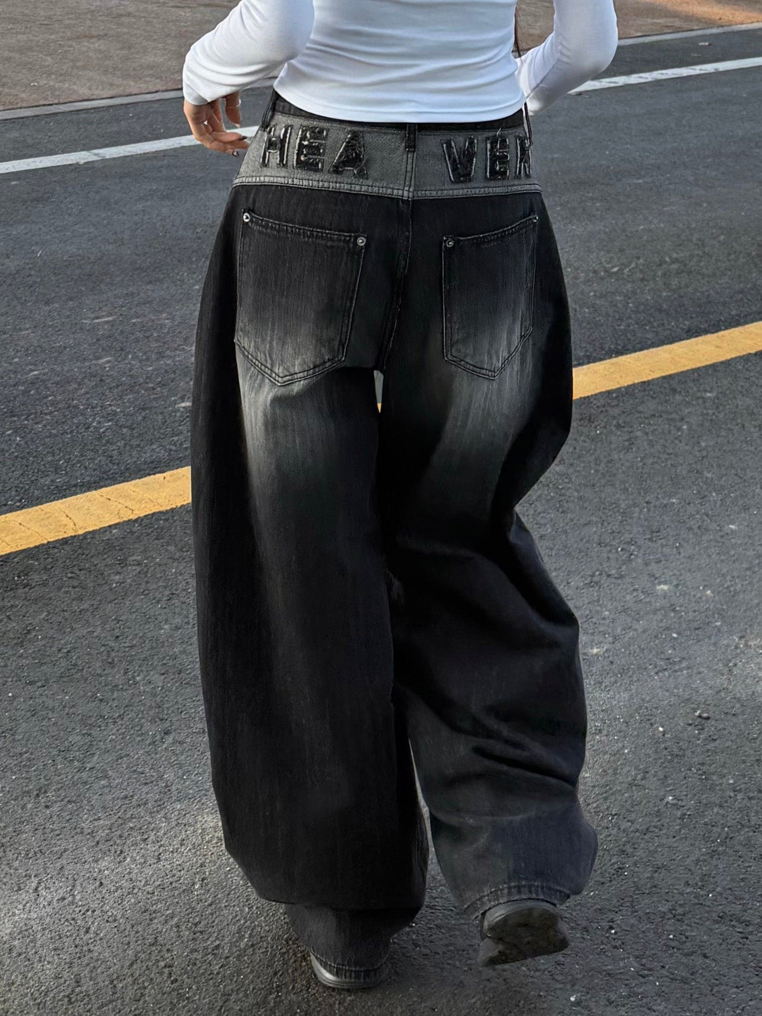 【🖤Heaven Patch Wide Jeans】 