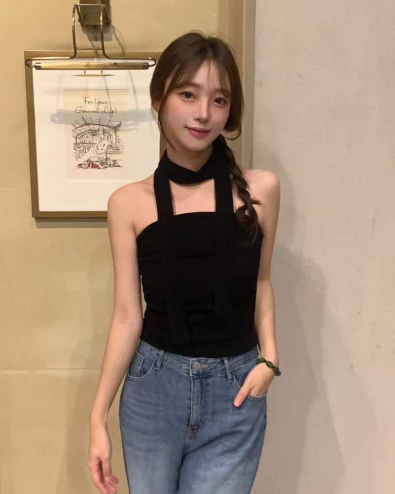 【y2k vibe】Serenity Scarf Top Set