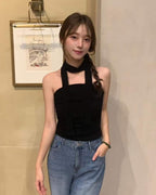 【y2k vibe】Serenity Scarf Top Set