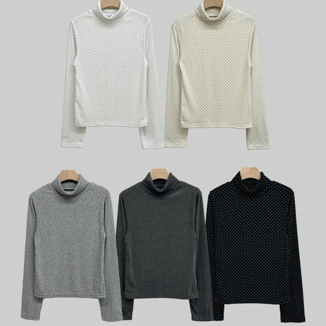 【🩶韓系波點】Polka Dot Neck Top