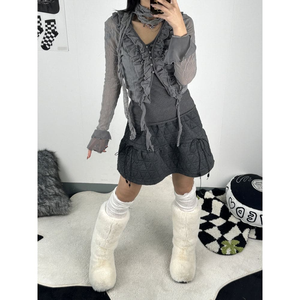 【🩶KARINA's Pick】Frilly Muffler Set 